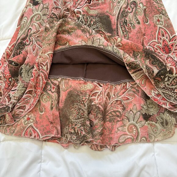 Vintage 90s Y2K Midi Skirt Womens Medium Pink Floral Coquette Feminine Dainty - Picture 6 of 7